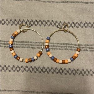 Beaded hoop earrings.